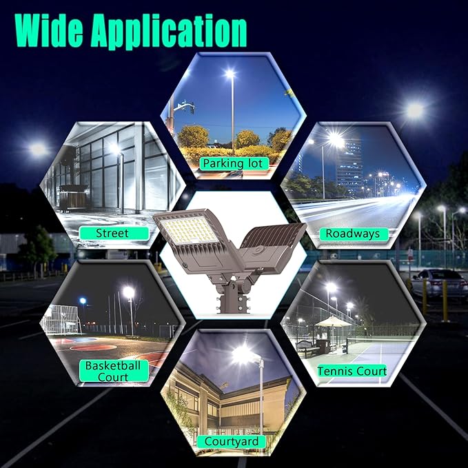 BBESTLED 480 Volt LED Parking Lot Light 240W LED Shoebox Parking Pole Lights with Slip Fitter, 33600LM 5000K IP65 DLC Listed Stadium Flood Light for Street Industries Roadways (277-480VAC Input)