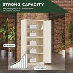 Greenvelly Metal Storage Cabinets, 72” Steel Garage Storage Cabinet with Doors and 4 Shelves, Metal Tool Cabinet, Steel Filing Cabinet for Home Office, Basement, Garage, School(Grey)