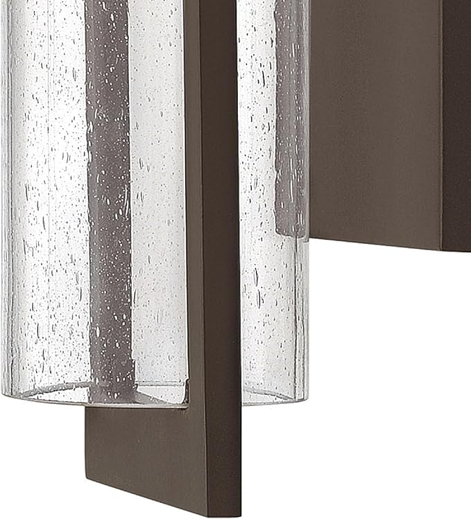Hinkley Shelter Medium Outdoor LED Wall Mount Lantern - Minimalist Style, Dark Sky-Compliant, Solid Aluminum/Clear Seedy Glass - Buckeye Bronze