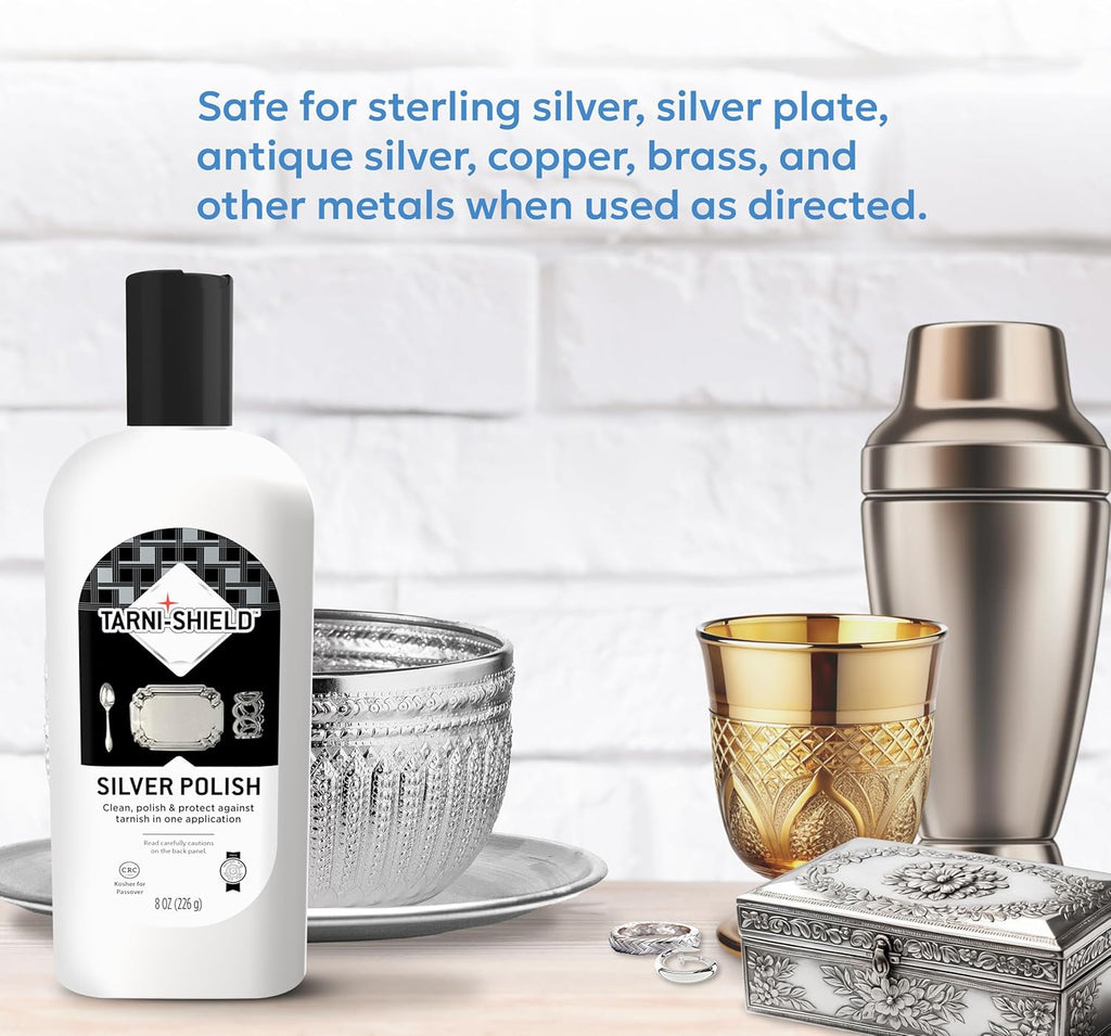 Silver Polish - Clean, Polish, and Protect Against Tarnish - 8 Ounces – Safely Cleans in Just One Application 2-Pack