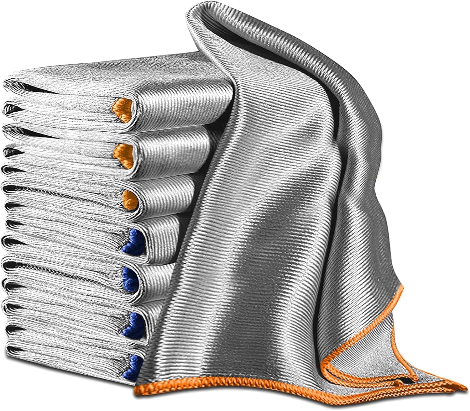 Airlab Streak Free Miracle Cleaning Cloth Easy Clean Pack of 8-12" x 16" Microfiber Dish Cloths Glass Polishing Lint Free for Kitchen Mirrors Wine Car