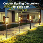 Solar Pathway Lights Outdoor 6 Pack, Bright & Taller Solar Lights Outdoor Waterproof, Auto On/Off 15Hrs+ Morden Path Light Solar Powered Landscape Lights for Yard Garden Walkway Driveway Lawn
