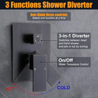 Enga Oil Rubbed Bronze Shower System with Body Jets, 12 Inch Rainfall Shower Wall Mounted Full Body Shower System Contain Rough-in Shower Valve Shower Combo Set