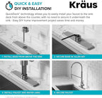 KRAUS Oletto Commercial Style Single Handle Pull Down Kitchen Faucet with QuickDock Top Mount Installation Assembly in Spot Free Stainless Steel, KPF-2631SFS