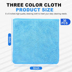 Tanlade Microfiber Cleaning Cloth 6"x6" Cleaning Rags Reasonable Kitchen Towels Microfiber Towels Cars Wash Dry Erase Cloth (Blue/Light Blue/Dark Blue,30 Pcs)