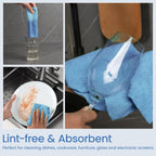 Greenfound Microfiber Cleaning Cloth Roll -80 Pack, 11.5x11.5, Tear Away Towels, Reusable and Washable Rags, Blue