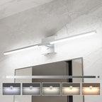 Ensenior Modern Bathroom Vanity Light 32 inch, Built-in Dimmer, 18.5W Dimmable 5CCT Led Bath Lights, Matte Grey Bar Vanity Light for Bathroom Mirror Cabinets Bedroom-FCC Certificated