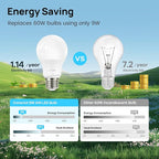 Consciot A19 LED Light Bulbs Dimmable,60W Equivalent,5000K Daylight White,9W 800 Lumens,E26 Standard Base,UL Listed,Lighting for Bedroom Living Room Home Office,5 Packs