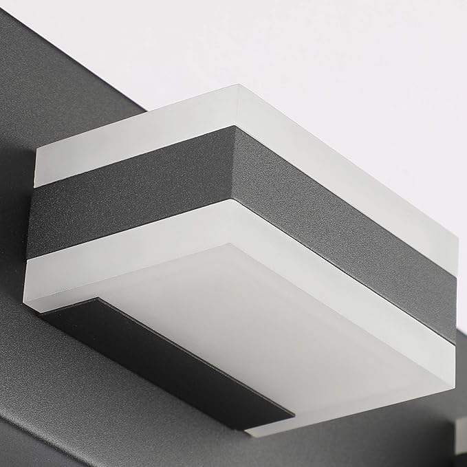 SOLFART Modern LED Vanity Light Matt Black Vanity Light Bathroom Lighting Fixture Over Mirror 6 Lights