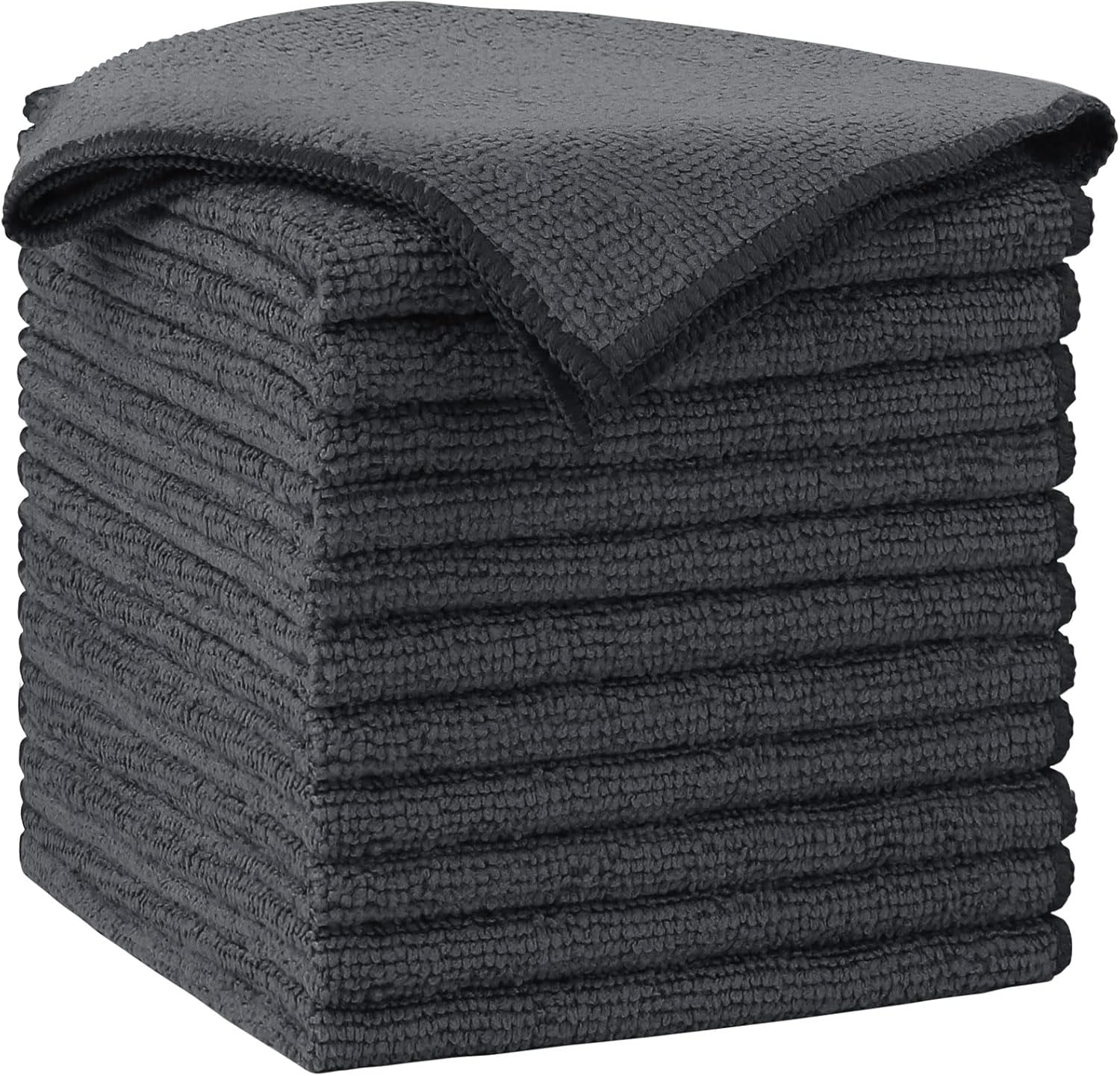 AIDEA Microfiber Cleaning Cloth-12PK, Soft Microfiber Towels for Cars, Absorbent Cleaning Rags, Lint-Free Streak-Free Wash Cloths for House, Kitchen, Window(12in.x12in), Grey