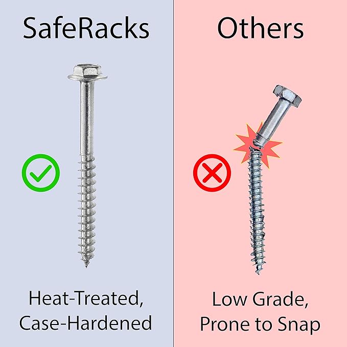 SafeRacks – 3x8 Overhead Garage Storage Rack - Height Adjustable Steel Overhead Storage Rack - 500 Pound Weight Capacity (White, 24"-45")