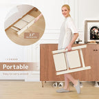 GameGem 2 Step Ladder Folding Step Stool with Wide Anti-Slip Pedal, 330LBS Capacity, Lightweight Portable Stepladder for Home and Kitchen Use, Cream Chocolate