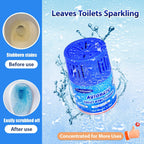 Toilet Bowl Cleaners 2 Bottles | Automatic Long-Lasting Blue Toilet Cleaner Tablets, Septic Safe Toilet Bowl Tablets in Bottles | Larger capacity | Prevent Stain Buil（2800 Flushes Each）
