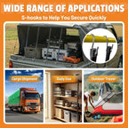 21" Rubber Bungee Cords with Hooks, Heavy Duty EPDM Bungee Cord with 150% Max Stretch, Heavy Duty Bungee Straps for Securing Tarps, Canvases, Cargo, Motorcycle, Weatherproof, Pack of 10