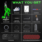 Drywall Sander, 2025 Upgraded 8-Amp Popcorn Ceiling Removal Tool with 7 Variable Speed 800-1800RPM, Drywall Sander with Vacuum Dust Collector with Extendable Handle, LED Light, 12pcs Sanding Discs