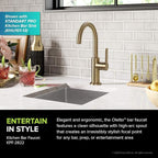 Kraus Oletto Single Handle Kitchen Bar Faucet in Spot Free Antique Champagne Bronze, Kitchen Sink Faucets, KPF-2822SFACB