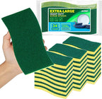 AIDEA XL Scrub Sponges 24Count, Sponges for Dishes, Extra Large Sponge for Cleaning Kitchen and Household, Heavy Duty Sponge Safe for Non-Coated Cookware, Cleaning Power for Bathroom, House