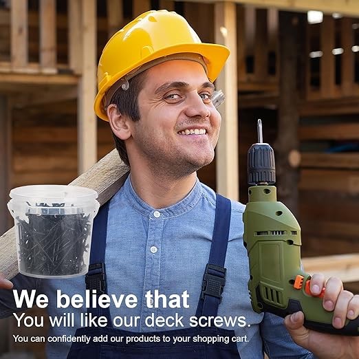 Deck Screws #10X4’’, T25 Star Torx Drive Flat Head Wood Screws, Black, 5lb