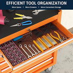 7-Drawer Metal Rolling Tool Chest with Wheels,Tool Storage Cabinet with Locking System，Toolbox with Wheels for Garage, Warehouse, Workshop, Repair Shop (Orange, 7-Drawer)