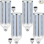 4 Pack 150W Corn LED Light Bulb,Fanless 5000K Daylight(1500 Watt Equivalent) E26/E39 Large Mogul Base LED Cob Lamp 21,500LM for Outdoor Indoor Garage Warehouse Factory Workshop Street Backyard