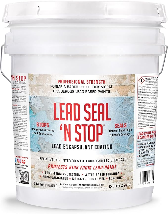 Lead Seal ‘n Stop Lead Encapsulant Coating - Stops and Encapsulates Interior and Exterior Lead Based Paints - Long Term Protection for Your Entire Family - 5 Gallon