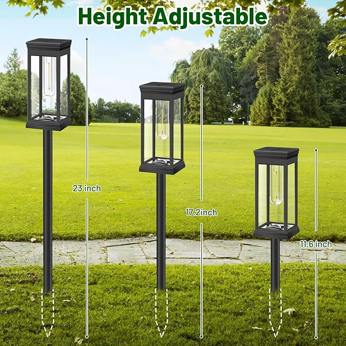 BesLowe 【Upgraded】 Solar Pathway Lights Outdoor, 8-Pack Large LED Solar Light Outdoor Waterproof, Super Bright Outside Lights for Yard, Sun-Powered Landscape Lighting for Garden Walkway, Warm White