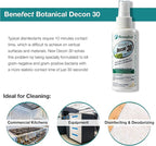 Benefect Botanical Decon 30 Disinfectant Cleaner, 4 oz. Spray Bottle, Light Lemon & Thyme Scent, Hospital Grade Disinfectant, Kills Over 99.99% of Germs, Safe for Food-Contact Surfaces (Pack of 4)