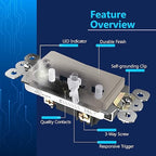 LIDER Minimalist Design Matte Finish Lighted Decorator Switch, Frameless Paddle Light Switch with Locator Light, Grounding Screw, 3-Way or Single Pole, 15A 120V, UL listed, LS15-3W-NK5P, Nickel 5 Pack