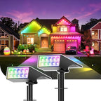 Solar Spot Lights Outdoor Color Changing, [7 Mode/2 Pack] Christmas Landscape Spotlights, Solar Lights Outdoor Waterproof,Led Powered Flood Light for Halloween Pathway Yard Garden Tree Walkway