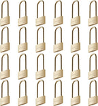 Weather Proof Locks with Same Key#31322, Solid Brass Keyed Alike Padlocks with Long Brass Shackle, Light Duty, 1-1/2" Wide Body, Marine Padlock, Anti Rust Lock, 24 Pack