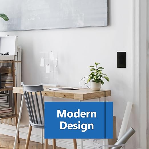 LIDER Black Minimalist Decorator Switch, Frameless Light Switch, On/Off Rocker Switch, Single Pole, Residential Grade, 3 Wire,15A 120-277VAC 10 Pack