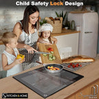 K&H SIGNATURE SERIES 4 Burner 24 Inch Built-in Induction FLEX Electric Stove Top Ceramic Cooktop SLIDER Touch Control 240V 6800W IN24-6004FLX