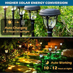 LeiDrail Solar Lights Outdoor Pathway, 6 Pack LED Glass Metal Solar Garden Lights with 2 Modes, Garden Decor for Yard Patio Landscape Walkway