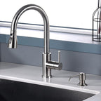 GAGALIFE Soap Dispenser for Kitchen Sink (Brushed Nickel) and Extension Tube Kit, Complete Brass Head, 40" Silicone Tube Connect to The Soap Bottle Directly, Say Goodbye to Frequent Refills