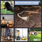 Iron Forge Cable 2 Prong Extension Cord 10 ft - 16 Gauge 13 Amp Heavy Duty Outdoor 2 Prong Power Cord - SJTW - Great for Landscaping, Deck, Outdoor Lights - Tan