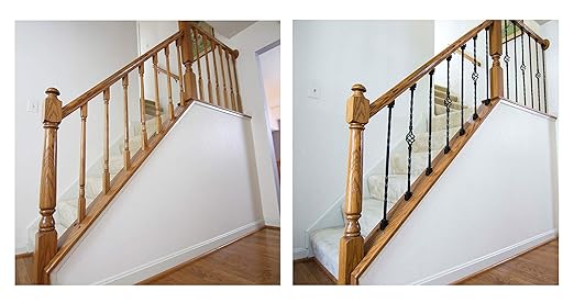 Adjustable Angle Connectors with Satin Black Shoes: 50 Connectors 25 Flat 25 Rake (for Installing 1/2” Metal Balusters)