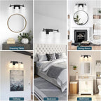 3-Light Bathroom Vanity Light Fixtures Over Mirror, Rustproof Vanity Lights for Bathroom, Modern Black Bathroom Lights Wall Mount with Milky White Glass Shades for Bedroom Living Room