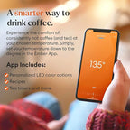 Ember Temperature Control 14oz Smart Mug 2, App-Controlled and Rechargeable Heated Coffee Cup Warmer with Intelligent LED Display, Sage Green.