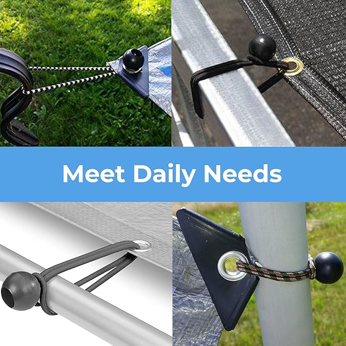 Cartman 90 Pack 11 Inch Ball Bungee Cords Canopy Ties with Elastic String for Canopy, Tarp, Straps, Tent, Black