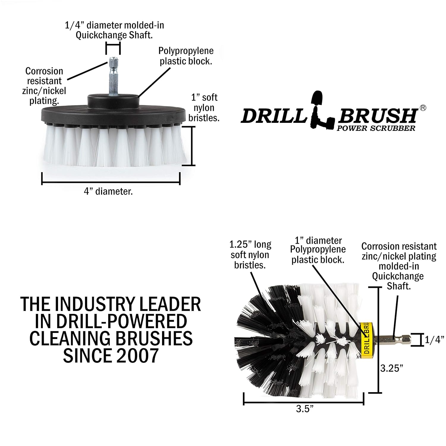 Car Cleaning Supplies - Power Drill Brushes for Cleaning - Detailing Drill Brush Set - Vehicle Carpet Drill Brush - Auto Detailing Brush Set - Upholstery Drill Brush - Home Car Cleaning Accessories