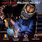 ARCCAPTAIN Welding Helmet Auto Darkening, 1/1/1/1 True Color Welding Hood, 4 Arc Sensor 1/25000s Response Time Solar Powered Weld Hood Helmet, HSH-S800-Warrior