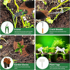 Gardening Tools 20-Piece Heavy Duty Garden Hand Tools Stainless Steel Ergonomic Rust-Proof Garden Tool Set - with Fashion and Durable Garden Tools Storage Bag - Ideal Gardening Gifts for Women