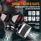 Gas Masks Survival Nuclear and Chemical, Gas Mask with 40mm Activated Carbon Filter, Tactical Full Face Respirator Mask for Chemicals, Gases, Paint, Vapors, Welding