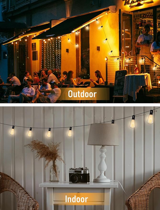 25-Pack ST35 Light Bulbs Replacement Edison Clear Bulbs -5 Watts C7/E12 Screw Base for Indoor/Outdoor Patio String Lights