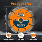 4-1/2" Diamond Saw Blade, Segmented Rim, Dry/Wet Cutting, for Cutting Concrete, Paver, Masonry, Terrazzo, Stone, Granite, Block, 7/8"-5/8” Arbor for Angle Grinder & Handheld Gas Saw (3 Pack)