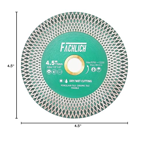 Tile Saw Blade 4-1/2" Diamond Blade 115mm for Cutting and Grinding Ceramic Tile Porcelain Marble Granite