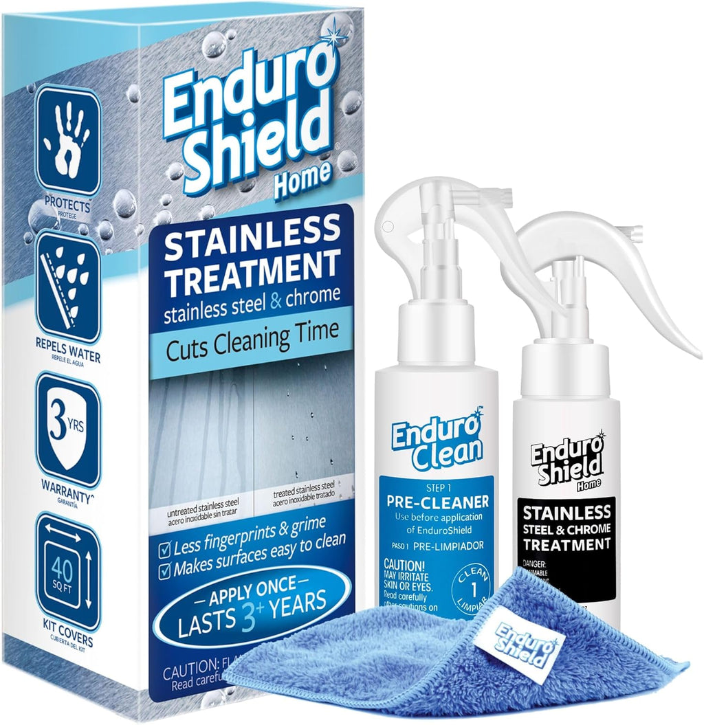 EnduroShield Stainless Steel Treatment Kit - Advanced Protection for Stainless Steel Surfaces - Makes surfaces easy to clean - Apply Once - Lasts Years