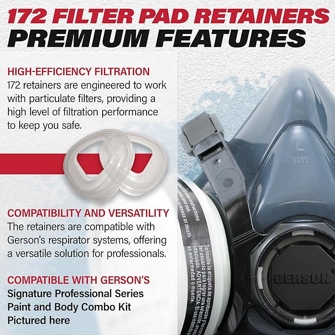 GERSON Respirator Mask, N95 Mask Replacement Filter & Pad Retainers