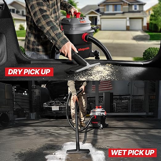 Shop-Vac 6 Gallon 5 Peak HP Wet/Dry Vacuum, Portable Shop Vacuum with Attachments for Jobsite, Garage & Workshop. 5430097