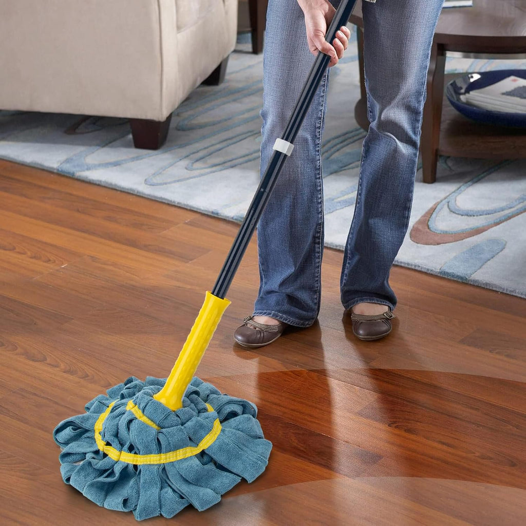 Self-Wringing Twist Mops for Floor Cleaning, Microfiber Floor mop with 57 " Long Handle, Easy Wringing Mop for Hardwood Commercial Household Clean (Microfiber Cloth Twist Mop)